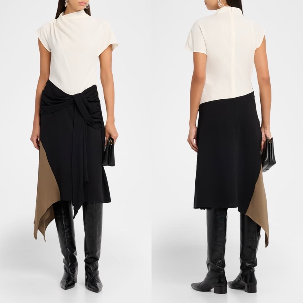STAUD
Davina Asymmetric Midi Dress